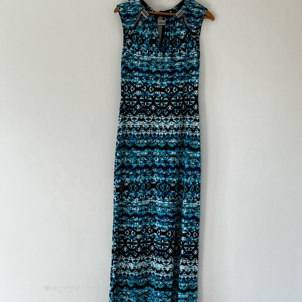 Joseph Ribkoff Blue Bayou Sheath Maxi Dress - Picture 13 of 13